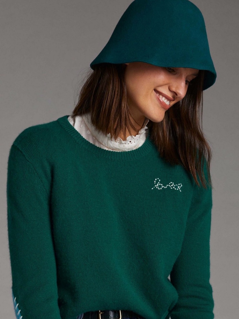 Anthropologie Black Felt Bell Bucket Hat - Picture 6 of 6